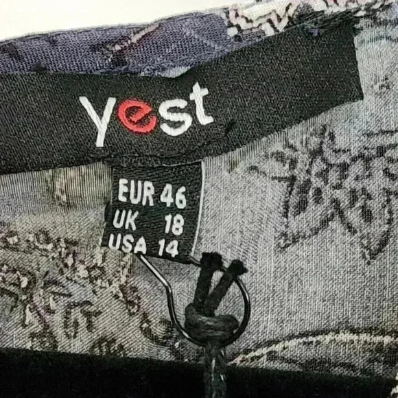 NWT‎ YEST LADIES Gray PULLOVER Top Tunic Length Paisley Print USA Sz. 14 - Picture 3 of 8